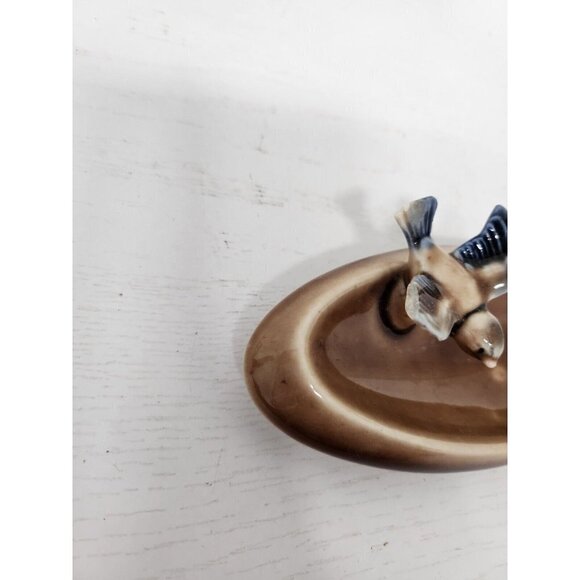 Vintage Wade Bird Bath Trinket Dish Brown Ceramic Made in England 5.5" - Picture 5 of 9